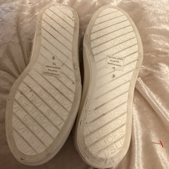 J/SLIDE LEATHER SLIDE WITH FAUX FUR LINING SZ 9 - Picture 7 of 9